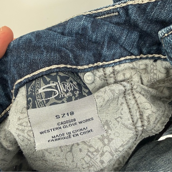 Silver Jeans Suki Shorts Blue Jeans Patchwork Womens Size 18 mid-short Denim - Picture 10 of 11